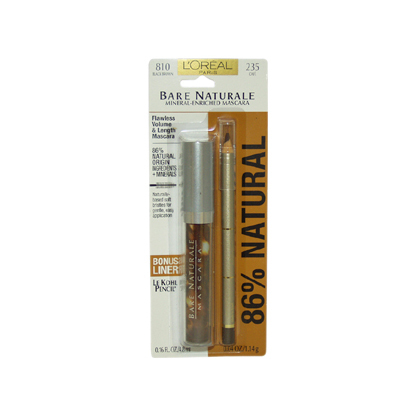 Bare Naturale Mineral-Enriched Mascara with 235 Cafe Pencil # 810 Black Brown